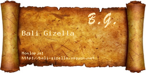 Bali Gizella névjegykártya